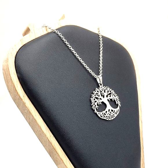 925 Silver Necklace W/ Tree Of life Pendant Anniversary Birthday Fashion Gift
